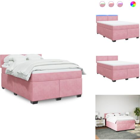 Boxspringbett Rosa Boxspringbett mit Matratze Rosa 140x190 cm Samt - Boxspringbett ...