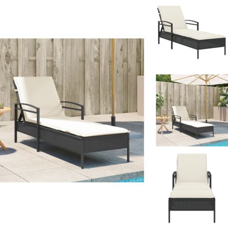 Faltbare Outdoor-Sonnenliege Schwarz – Gartenliege Zum Relaxen, Camping & Strand