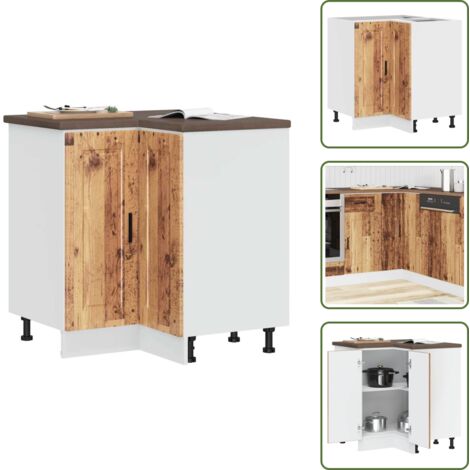 Küchen-Eckunterschrank Porto Altholz-Optik Holzwerkstoff - Kücheneckunterschrank - Kücheneckunterschränke - Eckunterschrank - Küchen-Eckunterschrank