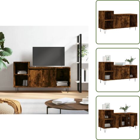 TV-Schrank Räuchereiche 100x35x55 cm Holzwerkstoff - TV-Schrank ...