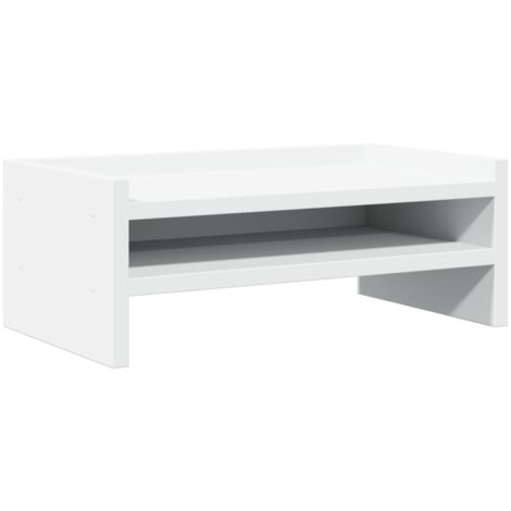 Supporto Per Monitor Bianco 42x24x16 Cm In Legno Multistrato