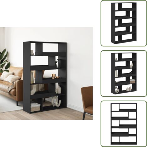 Raumteiler Schwarz 100x33x156,5 cm Holzwerkstoff - Raumteiler - Raumtrenner - Regal Raumteiler - Regal Raumtrenner