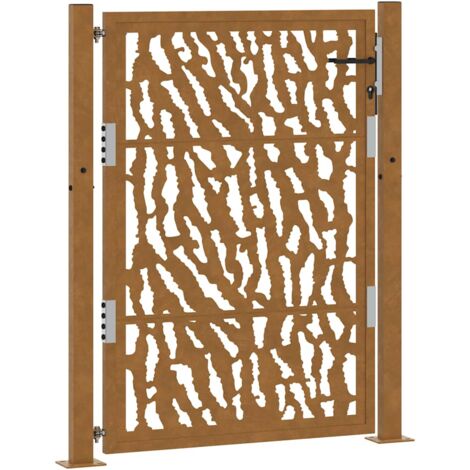 VidaXL Gartentor Schwarz 105x130 Cm - Stahl Zauntor Mit Sicherheitsschloss