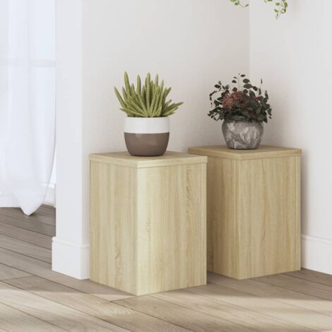 Pflanzenstnder 2 Stk. Sonoma-Eiche 20x20x30 cm Holzwerkstoff -  Blumenstnder - Pflanzenstnder - Indoor Pflanzenhalter - Wohnzimmerdeko -  Dekoration