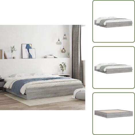 Emmtore Bettgestell 180x200cm Mit 4 Schubladen - Sonoma-Eiche Holzwerkstoff Mit Lattenrost