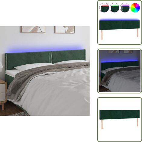 Xichuzi Kopfteil Samt Dunkelgrau 200cm - LED Bettrückwand Höhenverstellbar