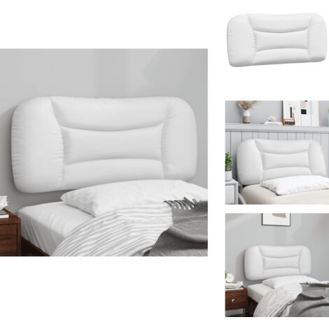 VidaXL Kopfteil Kissen 140cm Weiß - Kunstleder Rückenkissen Für Bett Mit Reißverschluss