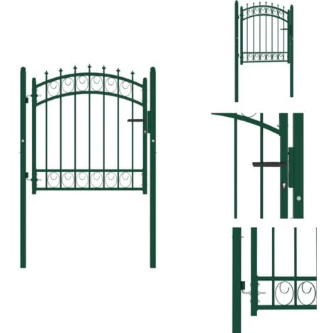 Gartentor Mit Spitzen 100x100cm - Sicherheitstor Aus Stahl Für Garten & Hof