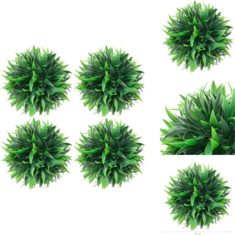 Künstliche Buchsbaumkugeln 4 Stk. 15 cm - Künstliche Pflanze - Buchsbaum - Küstnerpflanzensatz - Gartendekoration - Outdoor Deko (1/4)