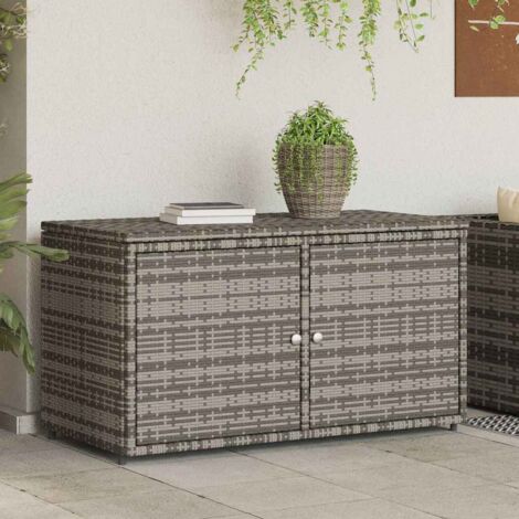 Gartenschrank Grau 110x55x60,5 cm Poly Rattan - Outdoor-Schrank ...