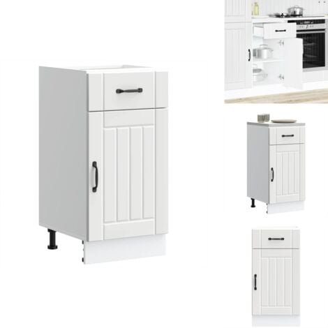 VidaXL Küchenunterschrank Lucca Hochglanz-Weiß - Spülenunterschrank 50x46x81,5cm