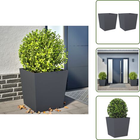 Pflanzkbel 2 Stk. Anthrazit 50x50x50 Stahl - Pflanzkbel - Blumenkbel -  Pflanzgef - Blumenkasten