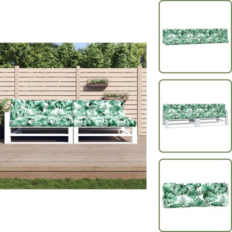 VidaXL Palettenkissen 5-teilig – Wasserabweisende Sitzkissen Für Gartenmöbel, Blattmuster, Polyester