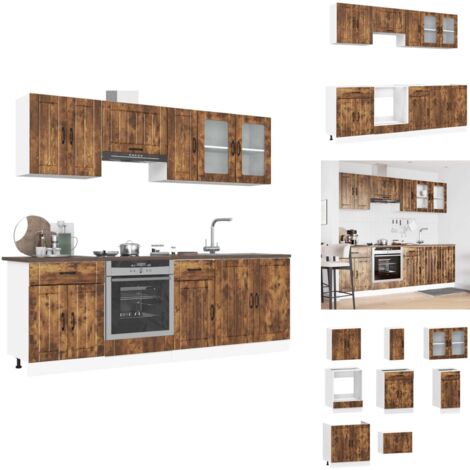 4-teilige Küchenzeile | Weiß | Unterschränke & Hängeschränke | Holzwerkstoff