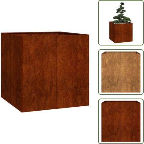 Pflanzkbel Rostig 80x80x80 cm Wetterfester Stahl - Pflanzgef -  Pflanzgefe - Pflanztopf - Pflanzgefstnder