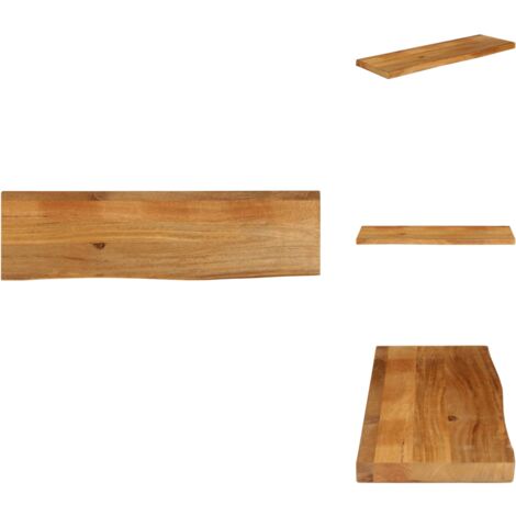 Produktbild von Tischplatte Aus Massivem Mangoholz – 100x60x2,5 Cm, Mit Naturkante, Eiche-Optik