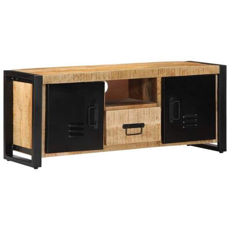 TV Schrank Rustikal Kiefer Massivholz TV-Ständer Aus Kiefer – Rustikaler Eck -Schrank In Braun, 95x36x34 Cm Tv Sideboard