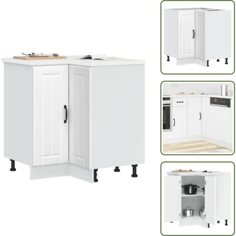 Küchen-Eckunterschrank Lucca Weiß Holzwerkstoff - Kücheneckunterschrank - Kücheneckunterschränke - Eckunterschrank - Küchen-Eckunterschrank