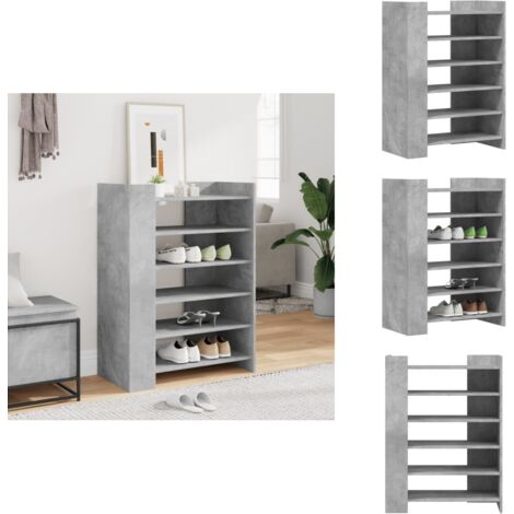 Schuhschrank Betongrau 74,5x37,5x100 cm Holzwerkstoff - Schuhschrank - Holzwerkstoffmöbel - Garderobe - Einbauschrank - Schranksystem (1/5)