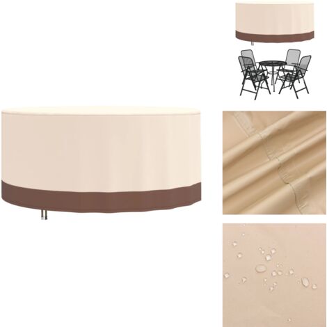 Wasserdichte Terrasse-Abdeckung Für Runden Tisch + 4-6 Stühle – 198 Cm Durchmesser, 600D Oxford (grau)