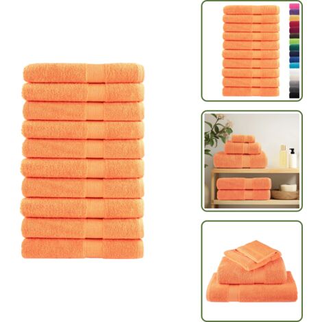 Premium-Saunatücher SOLUND 10 Stk. Orange 80x200 cm 600 g/m² - Saunatücher - Handtücher - Badeset - Wellness - Saunakabine