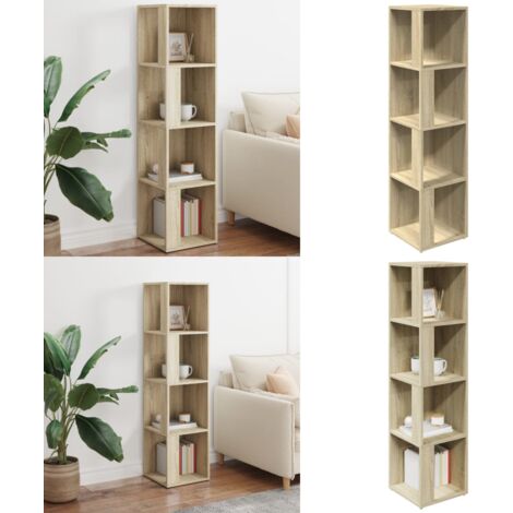Eckregal Sonoma-Eiche 33x33x132 cm Holzwerkstoff - Eckregal - Wohnraumgestaltung - Holzregal - Regalsystem - Aufbewahrungsregal - Home & Living (1/5)