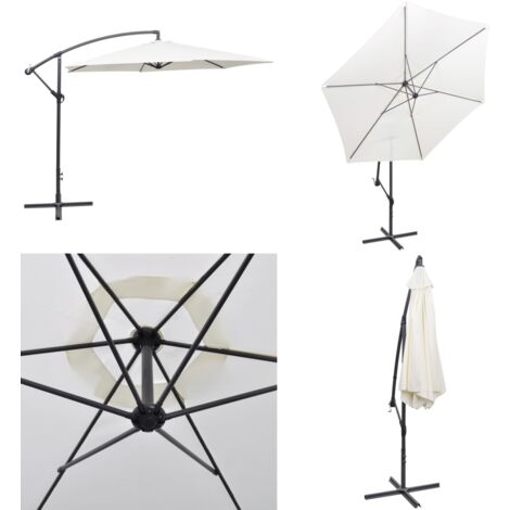 Ampelschirm 3 m Sandweiß - Sonnenschirm - Freistehender Sonnenschirm - Garten Sonnenschirm - Strandsonnenschirm - Outdoor Sonnenschutz - Home & Living (1/5)