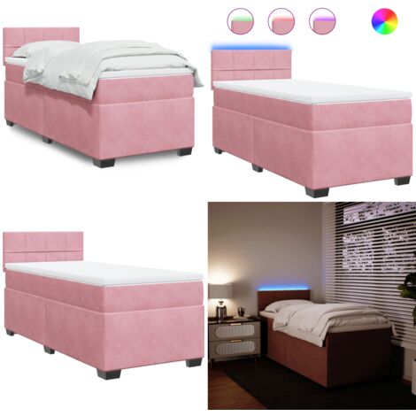 Boxspringbett Rosa Boxspringbett mit Matratze Rosa 80x200 cm Samt - Boxspringbett ...