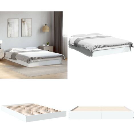 Bettgestell Mit Kopfteil – 180x200 Cm, Aus Holzwerkstoff, Feuchtigkeitsbeständig, Mit Sperrholzlatten