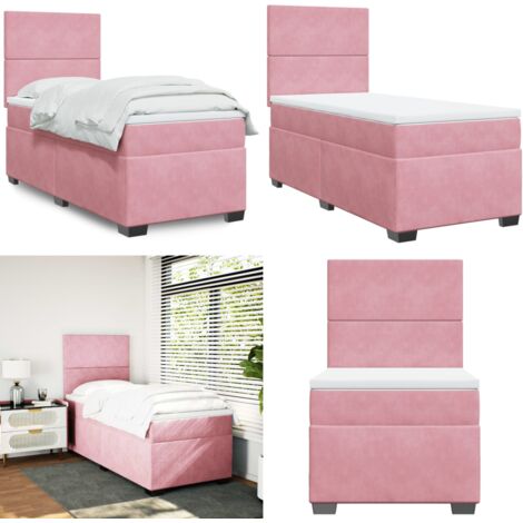 Boxspringbett Rosa Boxspringbett mit Matratze Rosa 90x190 cm Samt - Samtbett ...