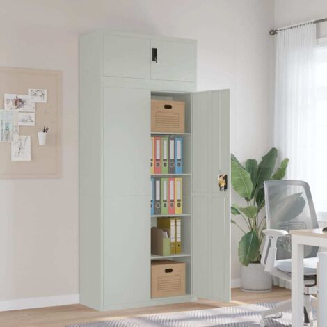 Aktenschrank Hellgrau 46x62x72,5 Cm Stahl 2 Schubladen Mit Schloss - A4 Legal