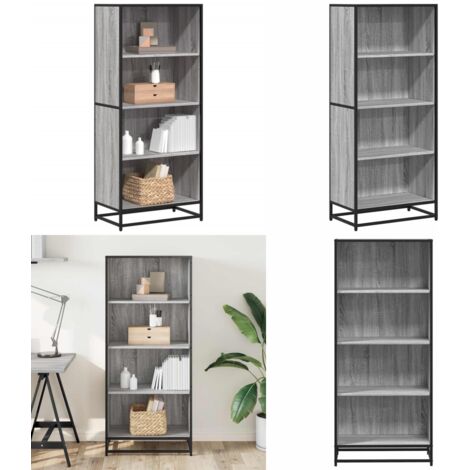 vidaXL Bücherregal Grau Sonoma 60x35x139 cm Holzwerkstoff (1/5)