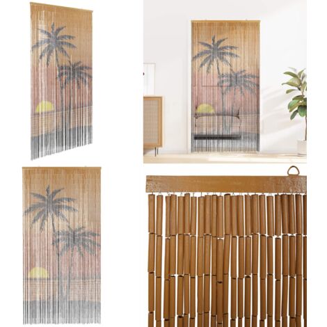 vidaXL Insekten-Trvorhang Palmendruck 100x200 cm Bambus