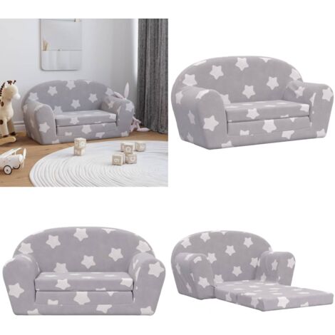 Kindersofa Ausklappbar Mit Sternenkissen - 2-in-1 Sessel & Schlafsofa Für Mädchen Rosa