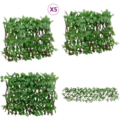 Rankgitter mit Knstlichem Efeu 5 Stk. Erweiterbar 180x30 cm - Zaun -  Gartenzaune - Kunststoffzaun - Privacy Screen - Sichtschutz - Home & Living