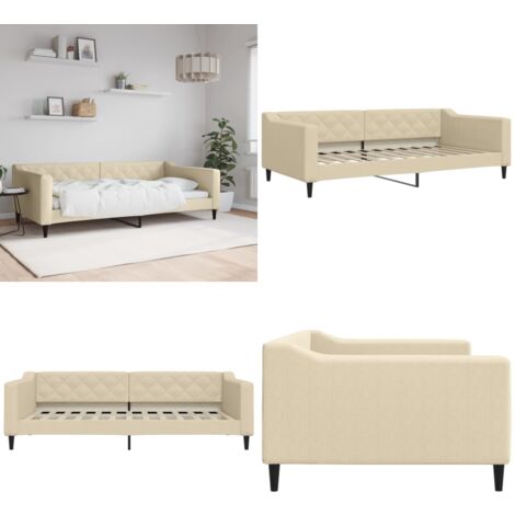 vidaXL Tagesbett Creme 100x200 cm Stoff