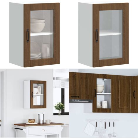 VidaXL Küchen-Hängeschrank Porto Schwarz 40x31x60cm - Oberschrank Mit Glastür Für Mehr Stauraum