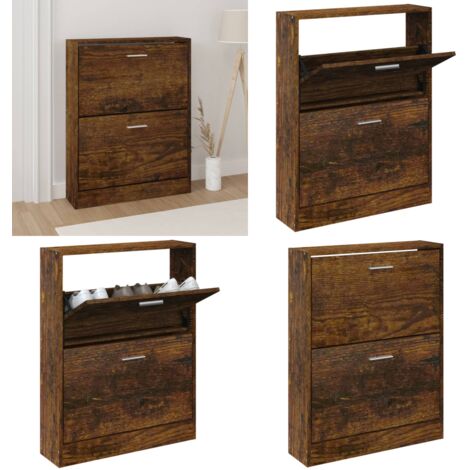 Schuhschrank Räuchereiche 59x17x81 cm Holzwerkstoff - Schuhschrank - Schrank - Regal - Aufbewahrung - Garderobe - Home & Living (1/5)
