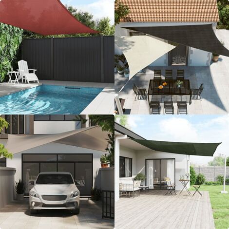 Sonnensegel 160 g/m² Dunkelgrün 6x7 m HDPE - Sonnensegel - HDPE Sonnensegel - Gartensonnensegel - Terrassenüberdachung - Balkonschutz - Home & Living