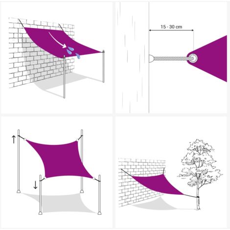Sonnensegel 160 g/m² Dunkelgrün 6x7 m HDPE - Sonnensegel - HDPE Sonnensegel - Gartensonnensegel - Terrassenüberdachung - Balkonschutz - Home & Living