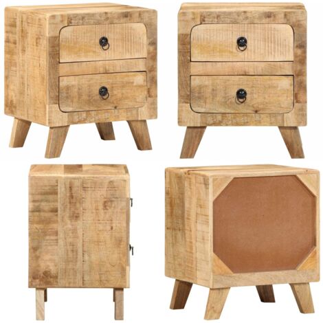 Nachttisch Aus Massivholz Mango - 40x32x46 Cm Mit Stauraum