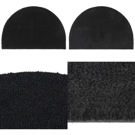 Fußmatte Schwarz Halbrund 40x60 cm Kokosfaser Getuftet - Kokosfußmatte - Eingangsmatte - Türklinse - Outdoor Matten - Rutschfest - Home & Living (1/5)