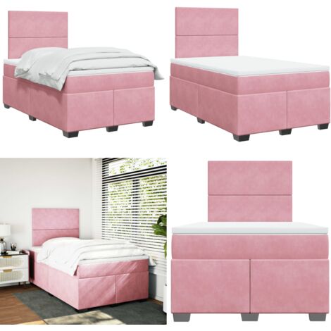 Boxspringbett Rosa Boxspringbett mit Matratze Rosa 120x200 cm Samt - Samtbett ...