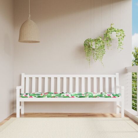 Gartenbank-Auflage 110x50x7 Cm – Sitzkissen Mit Hohlfaserfüllung, 100% Polyester, Wasserabweisend, Rutschfest Mit 2 Befestigungsschnüren, Farbenfrohes Design, Outdoor Geeignet