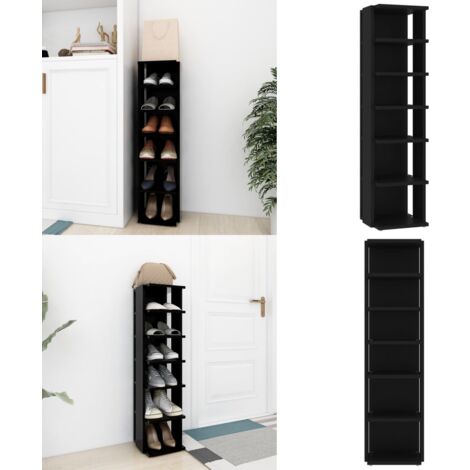 FENLAX Schuhschrank Aus Holzwerkstoff – 2 Stück, Je 6 Fächer, Schmal & Hoch (27,5x27x102 Cm), Betongrau