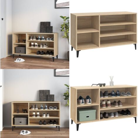 Schuhregal Sonoma-Eiche 102x36x60 cm Holzwerkstoff - Schuhschrank - Schuhregal - Holzwerkstoffmöbel - Garderobe - Flurorganisation - Home & Living (1/5)