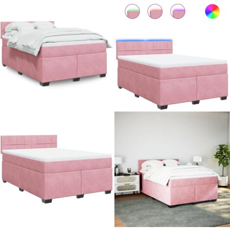 Boxspringbett Rosa Boxspringbett mit Matratze Rosa 140x190 cm Samt - Boxspringbett ...
