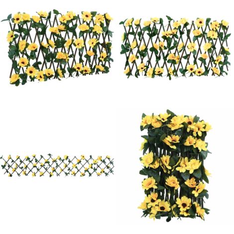 Rankgitter mit Knstlichem Efeu Erweiterbar Gelb 180x20 cm - Gartenzune -  Kunststoffpflanzen - Rankhilfe - Sichtschutz - Gartendeko - Home & Living