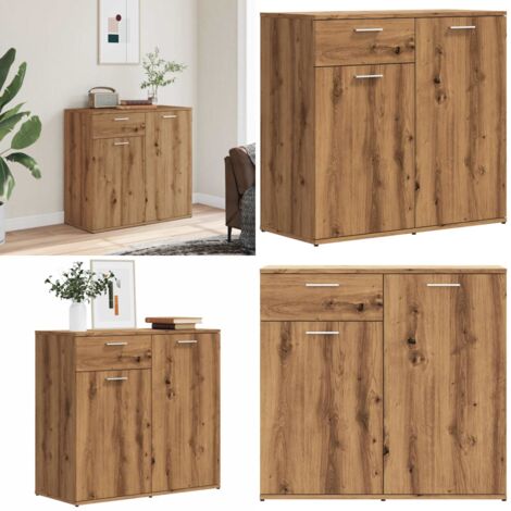 VidaXL Sideboard Artisan-Eiche 70x41x75 Cm - Rustikaler Buffetschrank Mit 4 Türen