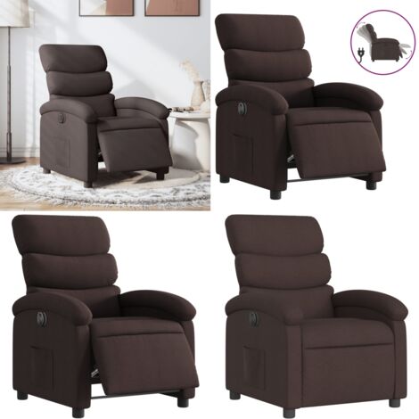 vidaXL Relaxsessel Elektrisch Dunkelbraun Stoff
